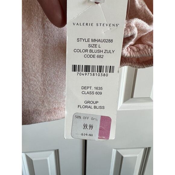 Valerie Stevens Blush Colored Shirt Light Sweater Top Blouse--Women's Large - Picture 5 of 8